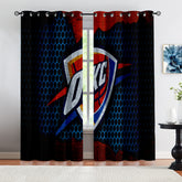 Oklahoma City Basketball Thunder Blackout Curtains Drapes For Window Treatment Set